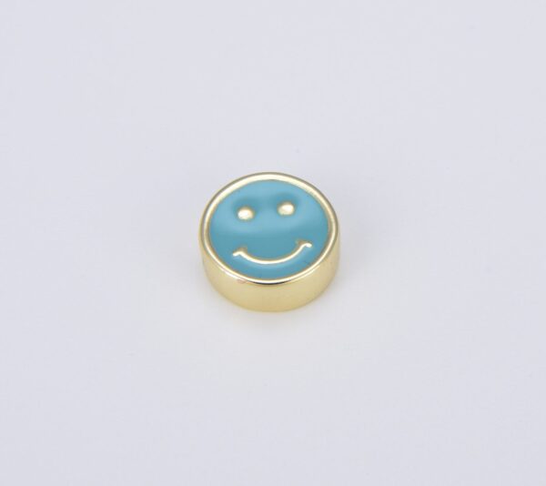 Colorful Smiley Face Coin Shape Spacer Beads