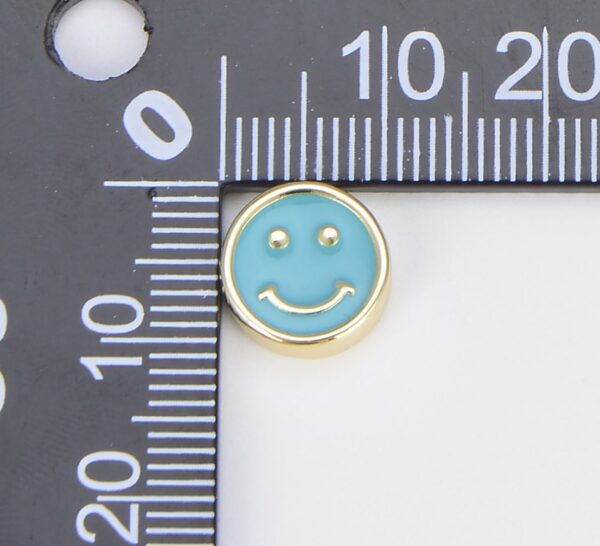 Colorful Smiley Face Coin Shape Spacer Beads