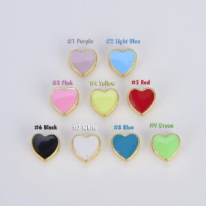 Enamel Colorful Heart Spacer Beads