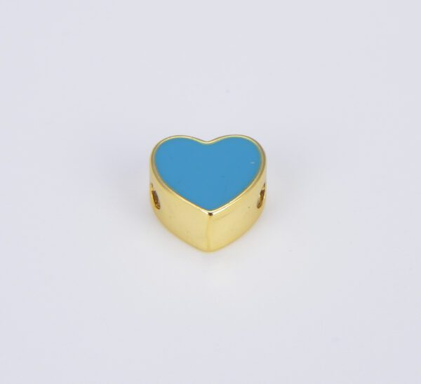 Enamel Colorful Heart Spacer Beads