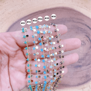 Gold Filled Beaded Satellite Chain by the Foot, Glass Bead Rosary Chain for DIY Necklace Bracelet Jewelry Making Supplies, Gift Idea, CH226