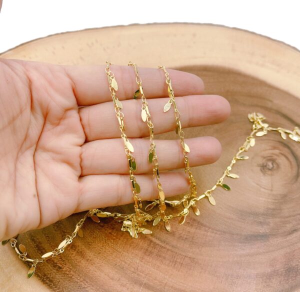 gold leaf charm chain