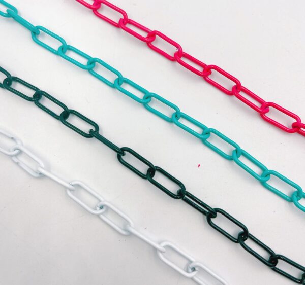 neon colorful enamel oval paper clip chain