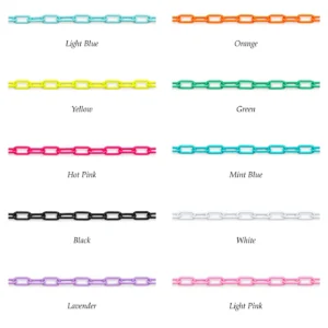 Colorful Enamel Cable Chain by Foot, Oval Link Chain for Jewelry Making, Light Blue Orange Yellow Green Pink Black White Lavender, CH229