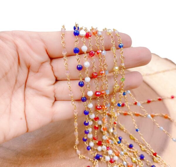 Gold Filled Crystal Beaded Chain