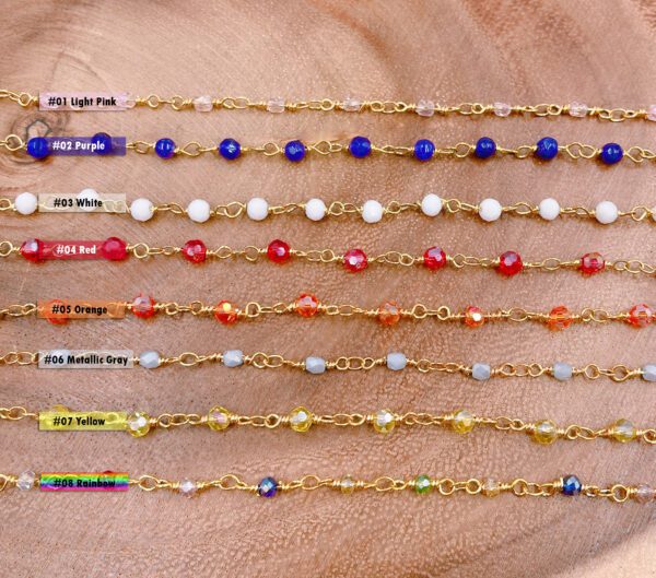 Gold Filled Crystal Beaded Chain