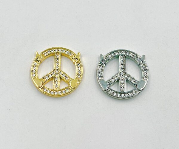 Gold Peace Sign Buckle Clasp