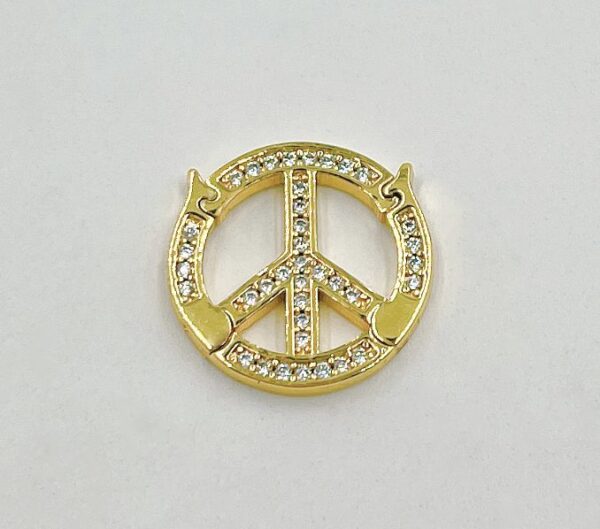 Gold Peace Sign Buckle Clasp