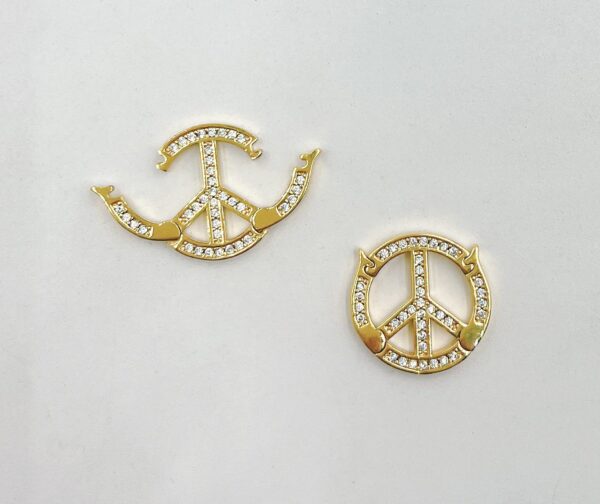 Gold Peace Sign Buckle Clasp