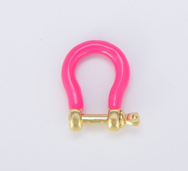 Gold Filled Enamel U Shape Screw Clasp