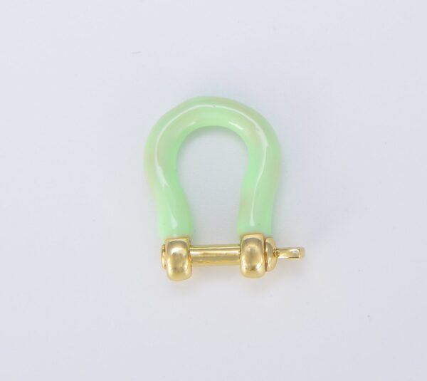 Gold Filled Enamel U Shape Screw Clasp