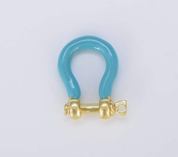 Gold Filled Enamel U Shape Screw Clasp