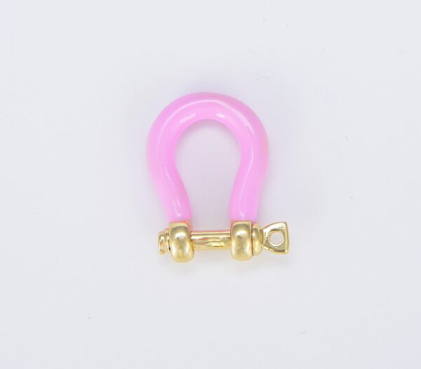 Gold Filled Enamel U Shape Screw Clasp