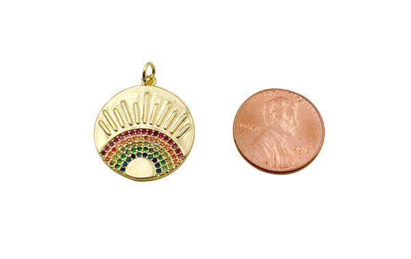 Gold Sunburst Charm as big as a coin