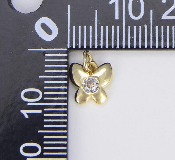 Dainty Gold Butterfly Charm CZ Micro Pave