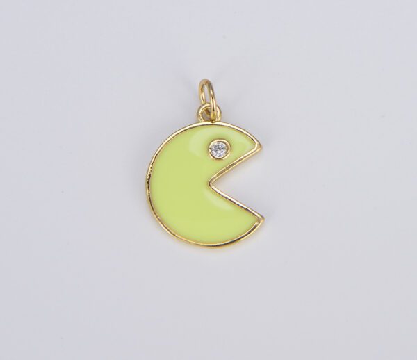 Gold Colorful Enamel Pac-Man Charm