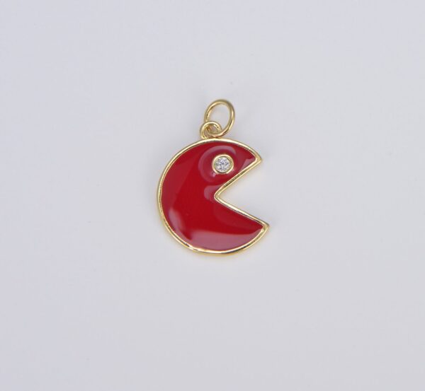 Gold Colorful Enamel Pac-Man Charm