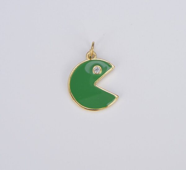 Gold Colorful Enamel Pac-Man Charm