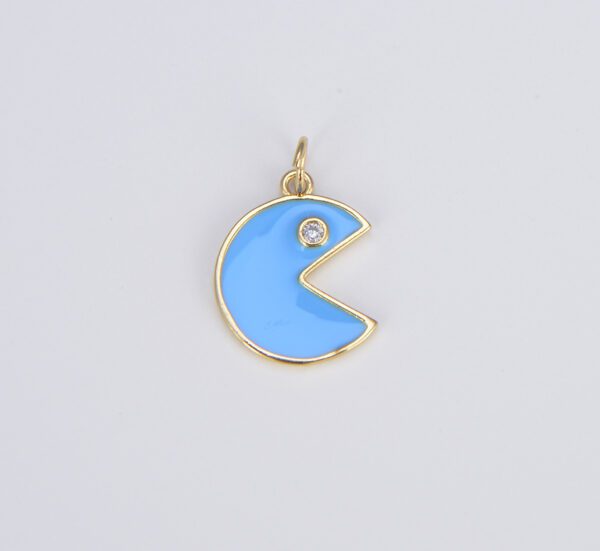 Gold Colorful Enamel Pac-Man Charm