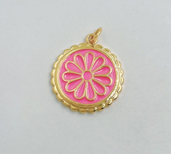 Gold Dainty Colorful Enamel Daisy Charms