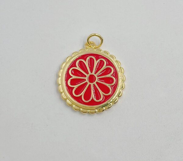 Gold Dainty Colorful Enamel Daisy Charms