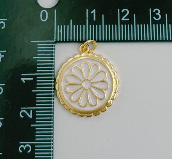 Gold Dainty Colorful Enamel Daisy Charms