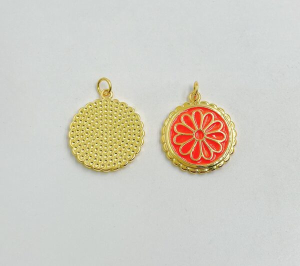 Gold Dainty Colorful Enamel Daisy Charms