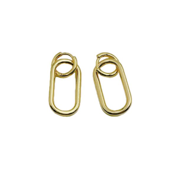 Gold Dainty Hoop w/ Oval Earrings