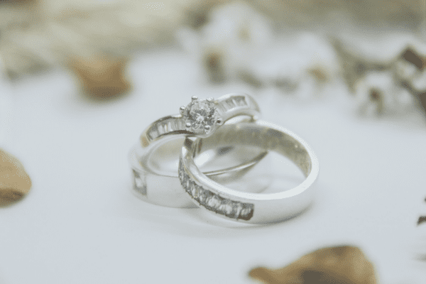 Wedding ring and engagement ring