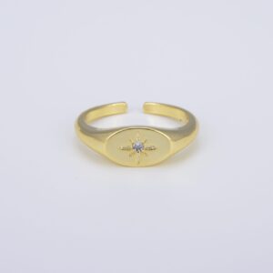 Gold North Star of the Universe Adjustable Ring