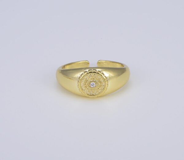 Gold Evil Eye Adjustable Ring