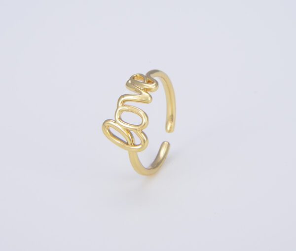 Gold Love Adjustable Open Ring