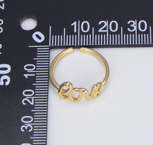 Gold Love Adjustable Open Ring