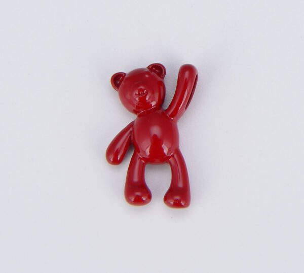 Red Enamel Teddy Bear Beads