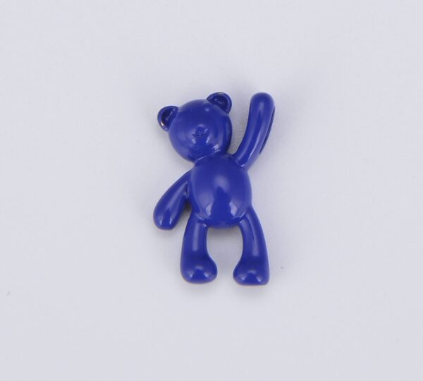 Blue Violet Enamel Teddy Bear Beads