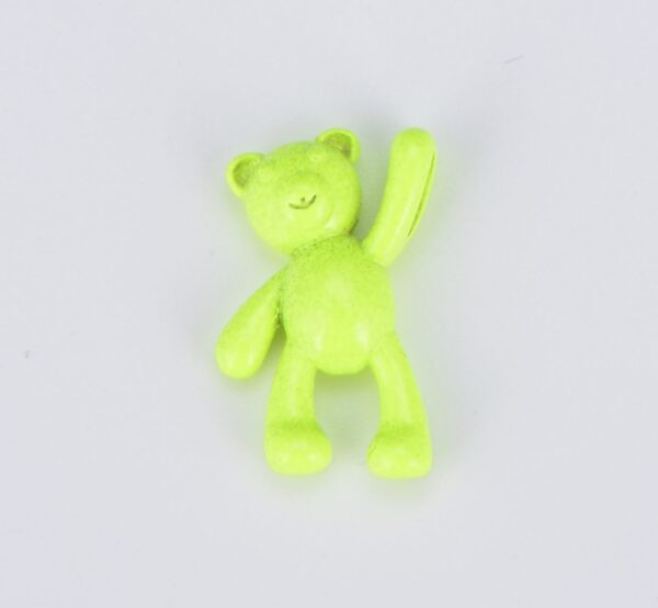 Yellow Green Enamel Teddy Bear Beads