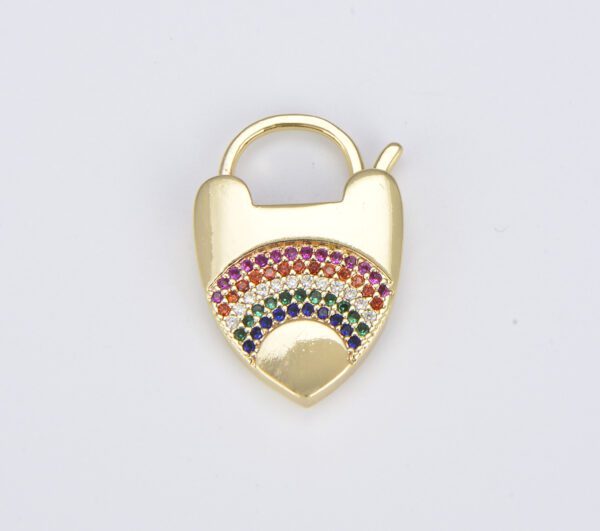 Gold Filled Rainbow Heart Shaped Lock