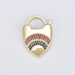 Gold Filled Rainbow Heart Shaped Lock