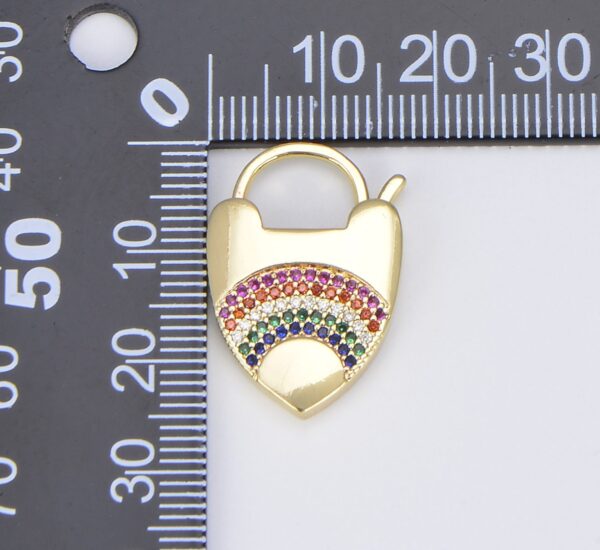 Gold Filled Rainbow Heart Shaped Lock