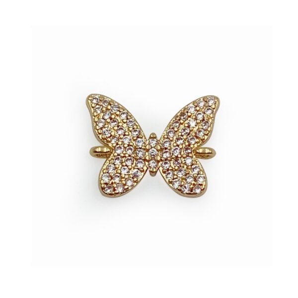 Gold CZ Butterfly Connector