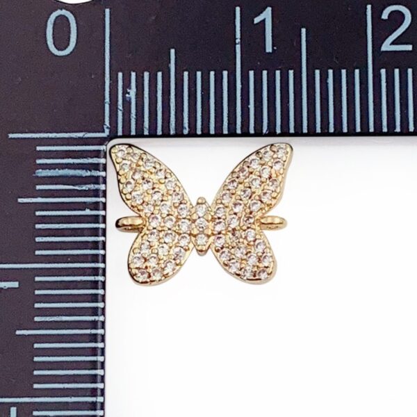 Gold CZ Butterfly Connector