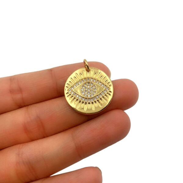 Gold Evil Eye Medallion Coin