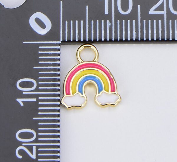 Gold Filled Tiny Enamel Rainbow Charm