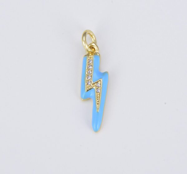 Gold Filled Colorful Enamel Lighting Bolt Charm Pendant