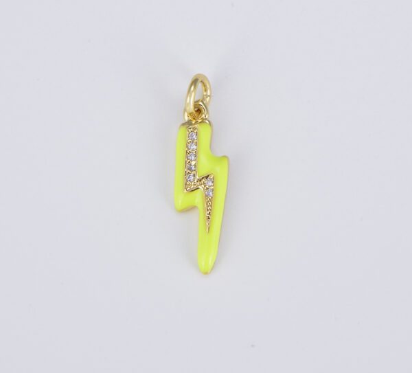 Gold Filled Colorful Enamel Lighting Bolt Charm Pendant