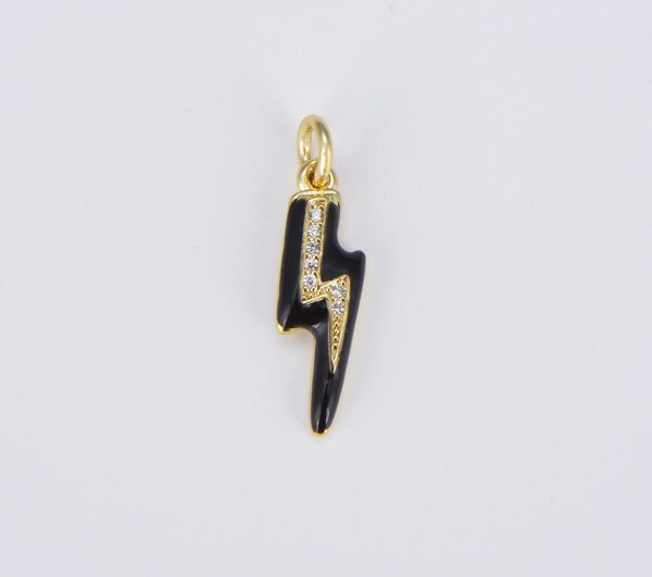 Gold Filled Colorful Enamel Lighting Bolt Charm Pendant