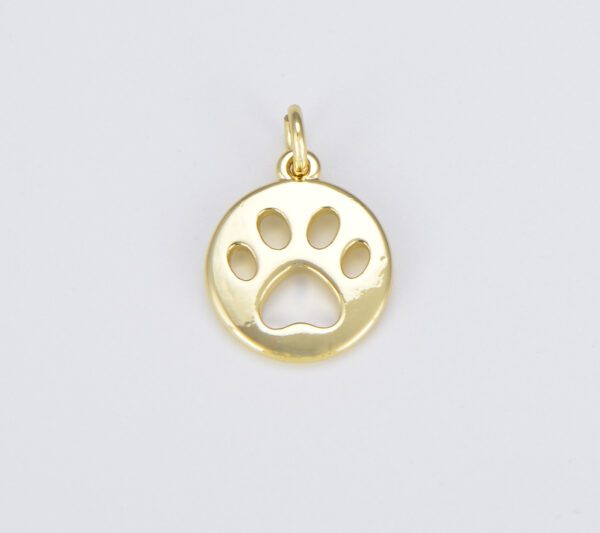 Gold Filled Paw Print Charm