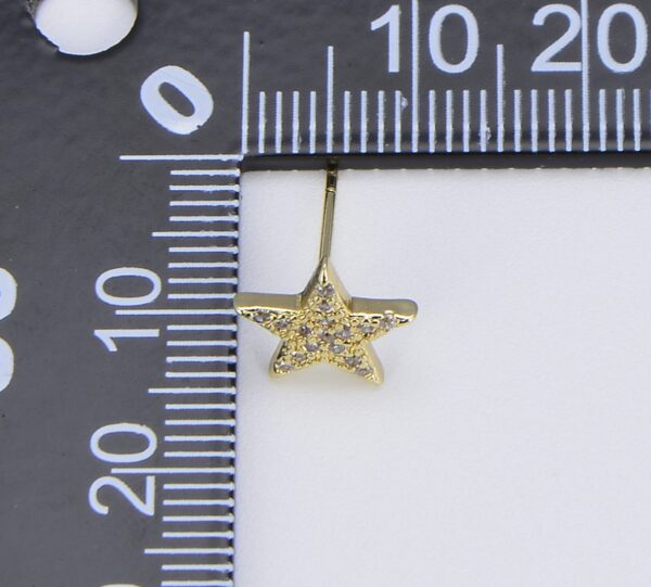 Gold Filled 1 pair Dainty Star CZ Stud Earrings