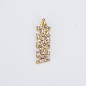 Dainty 18K Gold Mama Charm for Bracelet Necklace Earring Component DIY Jewelry Making Supply Word Charm Minimalist Jewelry, CP1541