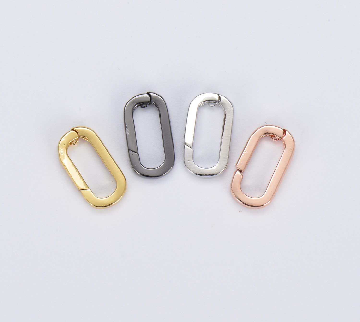 1 Pc 25x10mm Wholesale Carabiner, Paperclip Oval Shape, Circle Screw Clasp,  24K Gold-plated, Rose Gold, or Silver-plated Color Options 